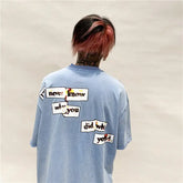 Distorted Portrait Printing Oversized T-shirt